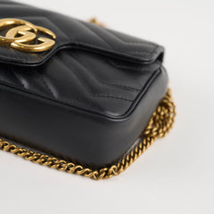 Gucci GG Supermini Marmont Crossbody Bag Black