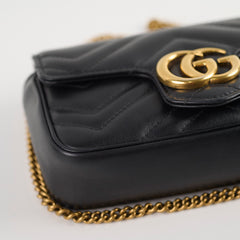Gucci GG Supermini Marmont Crossbody Bag Black