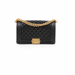 Chanel Old Medium Boy Bag Black Caviar GHW