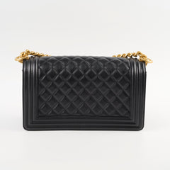 Chanel Old Medium Boy Bag Black Caviar GHW