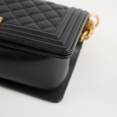 Chanel Old Medium Boy Bag Black Caviar GHW