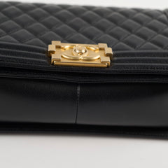 Chanel Old Medium Boy Bag Black Caviar GHW