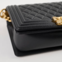Chanel Old Medium Boy Bag Black Caviar GHW