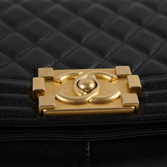 Chanel Old Medium Boy Bag Black Caviar GHW