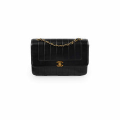 Chanel 1991-1994 Lambskin Mademoiselle Flap Black