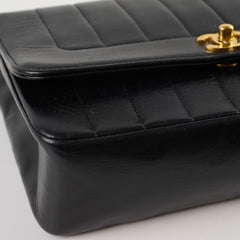 Chanel 1991-1994 Lambskin Mademoiselle Flap Black