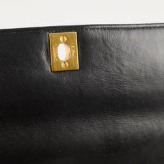 Chanel 1991-1994 Lambskin Mademoiselle Flap Black