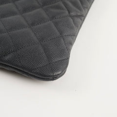 Chanel O case Clutch Caviar Black