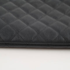 Chanel O case Clutch Caviar Black