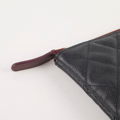 Chanel O case Clutch Caviar Black
