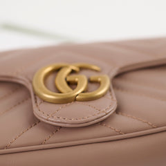 Gucci GG Supermini Marmont Matelasse Dusty Pink