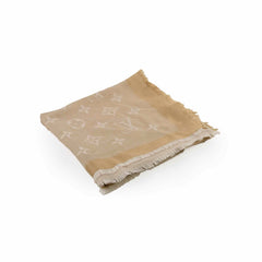 Louis Vuitton Beige Scarf Wool/Silk 135 x 135cm