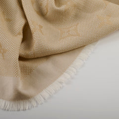 Louis Vuitton Beige Scarf Wool/Silk 135 x 135cm
