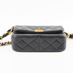 Chanel Seasonal Shoulder Bag Lambskin Black