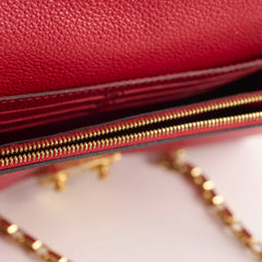 Louis Vuitton Wallet On Chain Red Empreinte