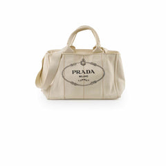 Prada White Canapa Medium Bag