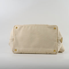 Prada White Canapa Medium Bag