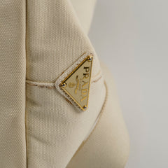 Prada White Canapa Medium Bag