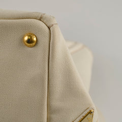 Prada White Canapa Medium Bag