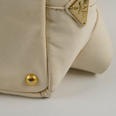Prada White Canapa Medium Bag