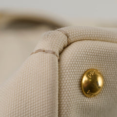 Prada White Canapa Medium Bag