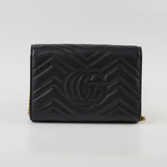 Gucci Marmont Matelasse Crossbody Bag Black