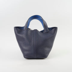 Hermes Picotin 18 Blue Nuit/France Clemence Z stamp