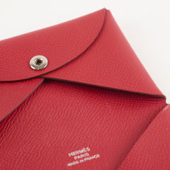 Hermes Calvi Cardholder Epsom Rouge Garance