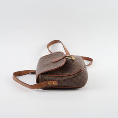 Celine Vintage Cloth Crossbody Bag Brown