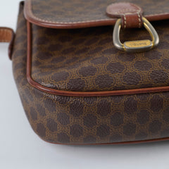 Celine Vintage Cloth Crossbody Bag Brown