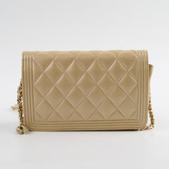 Chanel Boy Wallet On Chain Gold Caviar