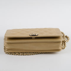 Chanel Boy Wallet On Chain Gold Caviar