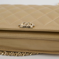 Chanel Boy Wallet On Chain Gold Caviar