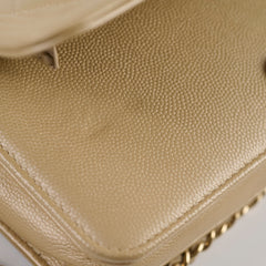 Chanel Boy Wallet On Chain Gold Caviar