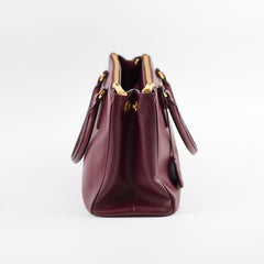 Prada Galleria Saffiano Leather Tote Burgundy