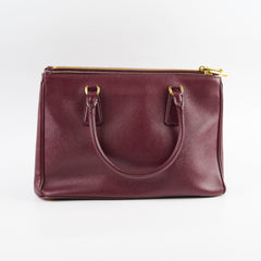 Prada Galleria Saffiano Leather Tote Burgundy