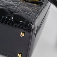 Dior Medium Lady Dior Patent Leather Black