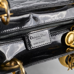 Dior Medium Lady Dior Patent Leather Black