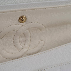 Chanel Small Caviar Double Classic Flap White