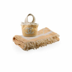 Chanel Coco Beach Bag & Towel Set Light Yellow/Pink