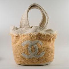 Chanel Coco Beach Bag & Towel Set Light Yellow/Pink