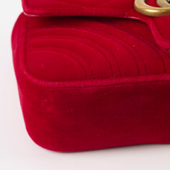 Gucci Mini Marmont Velvet Red