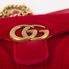 Gucci Mini Marmont Velvet Red