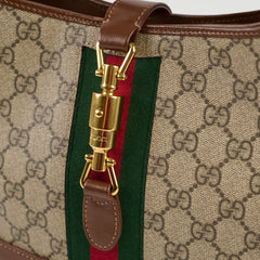 Gucci Small Jackie 1961 Webbing - Trimmed Coat - Canvas Shoulder Bag