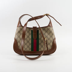 Gucci Small Jackie 1961 Webbing - Trimmed Coat - Canvas Shoulder Bag