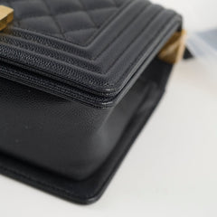 Chanel Small Boy Caviar Black Microchipped