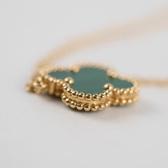 Van Cleef & Arpels Vintage Alhambra Malachite Necklace
