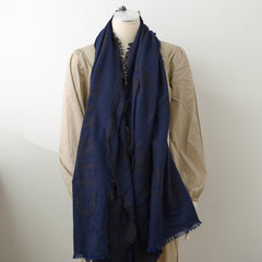 Chanel Cashmere Scarf Navy blue