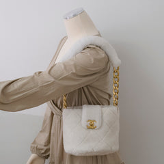 Chanel Top Handle Fluffy Bag
