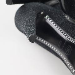 Chanel Black/Grey Glitter Cap Toe Platform Pump Size 37.5
